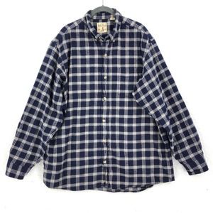 Red Head Flannel Shirt Mens XL Blue White Plaid Button Down Long Sleeve Pocket